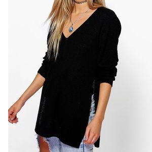 Boohoo side split sweater